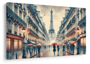 Quadro su tela – Parigi in un giorno di pioggia