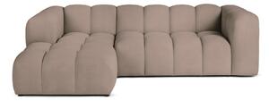 Divano angolare grigio tortora (con penisola a sinistra/con chaise lounge) con rivestimento in velluto Cube – Bonami Selection
