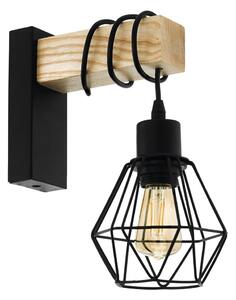 Lampada da parete nera/di colore naturale TOWNSHEND 5 – EGLO
