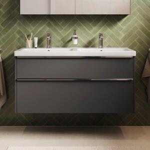 Lavabo doppio in Vetroceramica Duravit Joviva con mobile sottolavabo da 120 cm