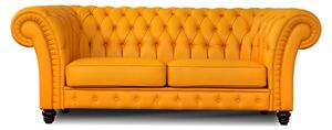 Divano Chesterfield Gabbiano 2 Posti 190 cm Pelle Primo Fiore Giallo