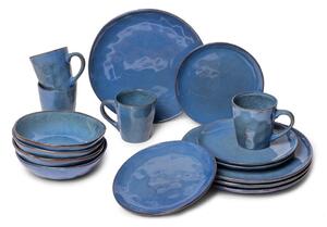 Set da pranzo in gres blu scuro 16 pezzi Glosia - Bonami Selection