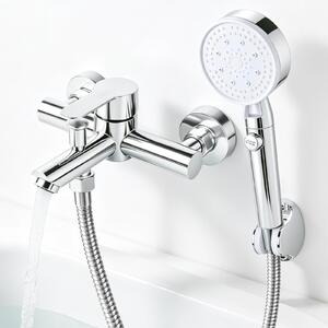 Solidchoice - Rubinetto da bagno con doccetta manuale e tubo flessibile per doccia