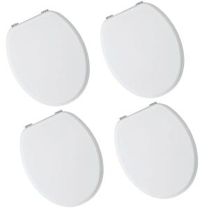 Schläfer 4665104 | Joker- Confezione 4Pz, Sedile Copriwater Universale, Tavoletta Wc, Sedile Wc, Tavoletta Copri Wc Bagno in Legno Mdf Laccato, Cerniere in Metallo Regolabili. Bianco Lucido