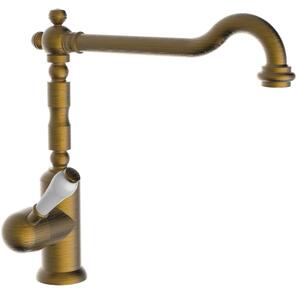 Schläfer 86126510 | Miscelatore Rubinetto da Cucina Lavello Serie Retrò in Stile Antico Vecchio Ottone, Canna Alta Girevole Universale, Rubinetto Vintage Universale in Bronzo per Lavatoio, Lavanderia