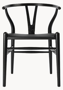 Sedia con braccioli in pelle CH24P