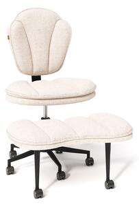 Sedia da ufficio ergonomica, sedia da meditazione ergonomica con rotelle e supporto lombare, sedia per ADHD, sedia da scrivania, sedia da computer, poltrona direzionale, bianca