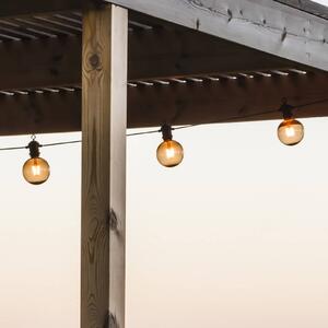 Konstsmide Christmas Ghirlanda luminosa LED solare da festa, 7 W, marrone, IP44, 1800 K LED-Solar-Lichterkette Party, dimmerabile, Marrone / Ruggine, Plastica, Moderno