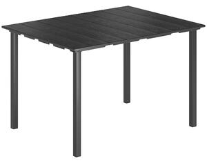 Outsunny Tavolo da Pranzo da Giardino per 6 Persone con Piano in HDPE Struttura Metallica per Patio 120x90x74 cm Nero | Aosom Italy