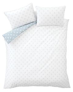 Set copripiumino e federa bianco e blu in cotone per letto matrimoniale 200x200 cm Esme Floral – Bianca