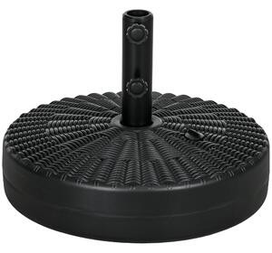 Outsunny Base per Ombrellone da Giardino 3 m con Maniglie Incorporate, in HDPE e Acciaio, Ø51x36 cm, Nero|Aosom