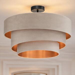 Plafoniera soffitto Jusari Lindby, dimmerabile, Crema / Ambra, Soggiorno / Sala da pranzo, Tessuto / Stoffa / Seta, Moderno, Plafoniera