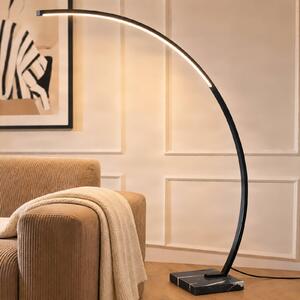 Lampada ad arco Kendra Lindby, dimmerabile, Nero, Soggiorno / Sala da pranzo, Metallo, Moderno, Lampada da terra