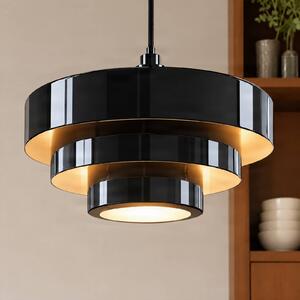 Lampada a sospensione Tivra Lindby, dimmerabile, Nero, Soggiorno / Sala da pranzo, Metallo, Vintage, Lampada a sospensione