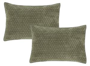 Federe decorative in set in velluto 2 pz 50x75 cm Attica Velvet Embroidered – Bianca
