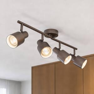 Faretto a soffitto Ovelia Lindby, dimmerabile, Marrone / Ruggine, Soggiorno / Sala da pranzo, Metallo, Moderno, Plafoniera
