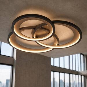 Trio Lighting Plafoniera a LED Granada, dimmerabile, Nero, Soggiorno / Sala da pranzo, Metallo, Moderno, Plafoniera LED