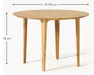 Tavolo rotondo in legno di quercia Archie, Ø 110 cm