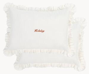 Set di 2 federe in cotone con volant Holiday