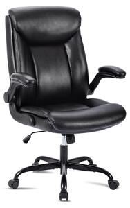 Sedia da ufficio ergonomica, realizzata in ecopelle, regolabile e confortevole