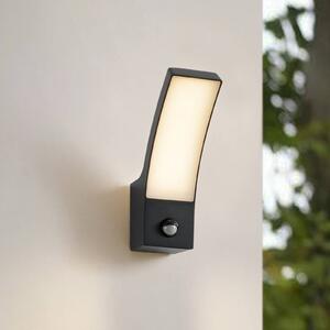 Lindby Applique da esterni LED Ilvita, sensore, antracite, IP54 Ilvita, Nero, Alluminio, Moderno