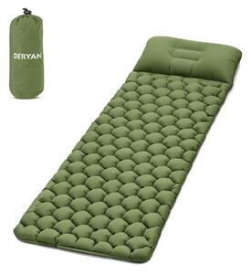Materasso gonfiabile DERYAN – Stretcher gonfiabile per campeggio – Verde – Include una borsa da trasporto