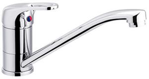 Schläfer 32604010 - Miscelatore Monocomando per Lavello Cucina Cromo Serie Prima con Cartuccia Ø 40mm, Bocca Bassa Girevole, Design Moderno, Rubinetto da Cucina in Ottone