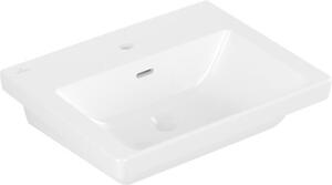 Villeroy & Boch Subway 3.0, lavabo rectangulaire, 1 trou pour robinetterie, avec trop-plein, compatible avec robinetterie 3 trous, 550x440mm, 4A7055R1, 4A7055R1