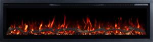 Camino elettrico Emotion Flame Regal 182 – fiamma di alta qualità – da parete o da incasso – 182x35x12 cm – camino LED con riscaldamento 900/1800 W