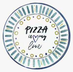 Set di 6 piatti rotondi per pizza Cinzia Pizza Is My Love