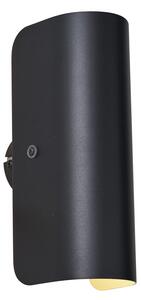Lampada da parete moderna nera a 2 luci - Gotthard