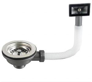 Omgoods - Griglia di scarico in acciaio inossidabile e PVC con attacco di troppo pieno per cucina