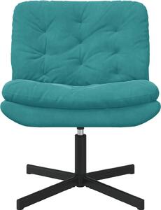 VidaXL Sedia relax girevole turchese 63 x 75 x 76 cm velluto