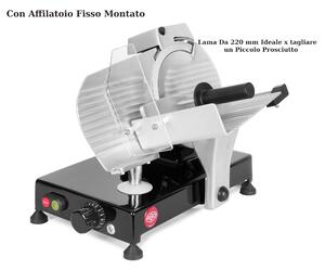 Affettatrice CE Professionale a Gravit� FAC F220 AF con affilatoio Fisso per lama 58x42xh34 cm - Lama 220 mm - 13,5 Kg in lega leggera di alluminio colore Nero