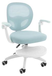 Sedia da scrivania per bambini - Sedia ergonomica per bambini - Braccioli pieghevoli - Regolabile in altezza (10 cm) - Rotazione a 360° - Imbottita - Portata massima: 50 kg - Colore: azzurro