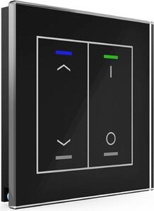 MDT KNX Pulsante in vetro II Light 2-fach RGBW, sensore di temperatura, nero, tapparella, 1 pz