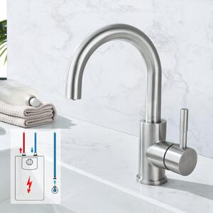 Solidchoice - Rubinetto da cucina e bagno con sistema di fissaggio a pressione e funzione di rotazione a 360°