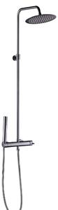 Schläfer 131710040 | Colonna Doccia PureShower con Miscelatore Colore Grigio Canna di fucile, Soffione Tondo 25 cm a Pioggia Anticalcare, Altezza Regolabile