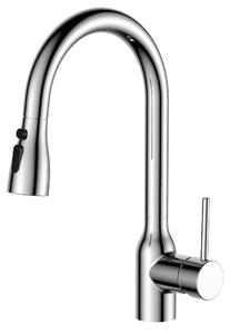 Solidchoice - Rubinetto da cucina estraibile con erogatore e due getti d'acqua