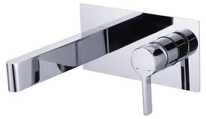 Miscelatore monocomando per lavabo da incasso, realizzato in ottone e acciaio inossidabile