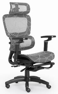 Sedia da ufficio ergonomica con poggiapiedi e schienale regolabile