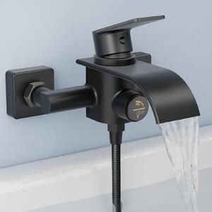 Miscelatore monocomando da bagno nero con doccetta manuale