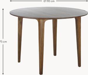 Tavolo rotondo in legno di mango massiccio Archie Ø110 cm