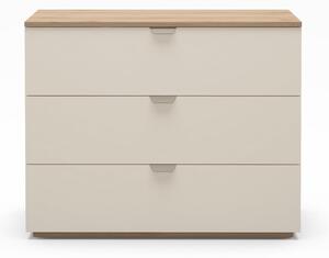 Cassettiera effetto rovere in colore crema-naturale 100x80x40 cm Dennis - Marckeric