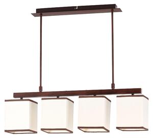 Lampada a sospensione Bauhaus "Kubu" marrone beige metallo plastica 4 luci sospensione soggiorno tavolo da pranzo