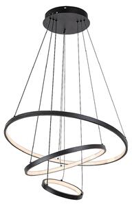Rabalux Lampada a sospensione LED nera Beliza 600 mm 90 W CCT con telecomando 72346