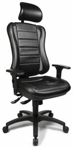 Topstar sedia professionale da ufficio HEAD POINT RS Sedia da scrivania ergonomica con braccioli in tessuto nero Sedia girevole per ufficio, casa