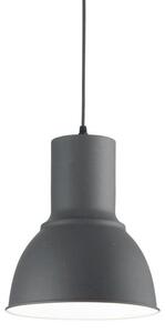 Sospensione Industrial-Minimal Breeze Metallo Grigio 1 Luce E27 D23,5Cm