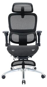 Ultradesk INNOVATOR: sedia da scrivania, sedia da gaming, poltrona girevole, portata fino a 150 kg, altezza regolabile da 155 a 190 cm, braccioli regolabili in 6 direzioni, rivestimento in mesh traspirante, numerose regolazioni, struttura robusta