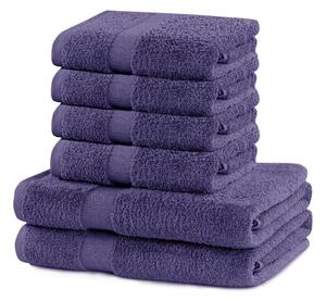 Set di 2 asciugamani in cotone viola e 4 asciugamani Marina - DecoKing
